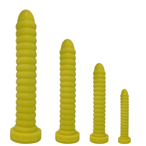 Anal Explorer size comparison, in Lemon Yellow.