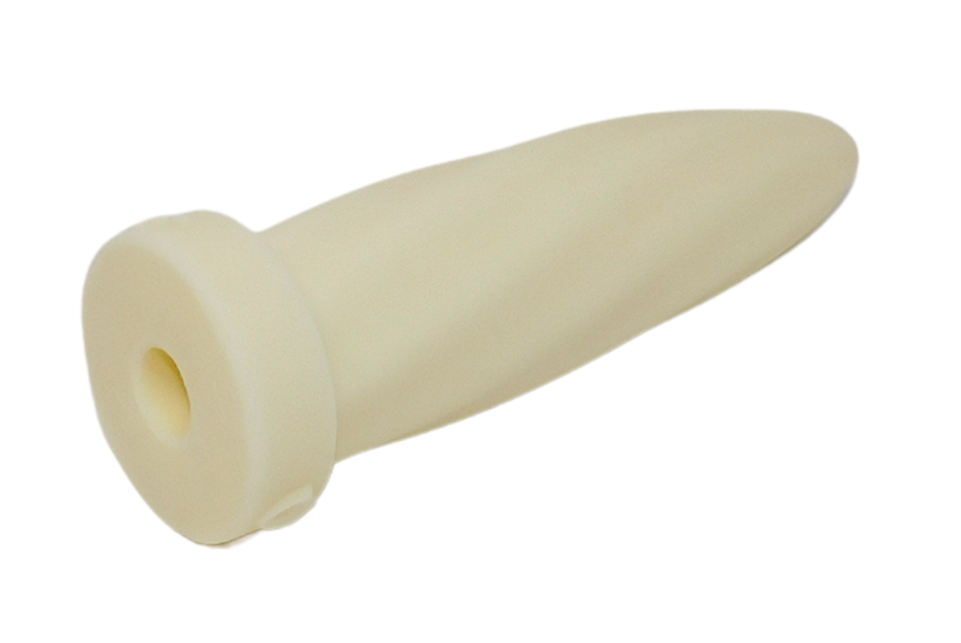 American Twist, in Pastel Yellow. Toy is bullet-shaped, with a slight twisting ripple along the length. Vac-u-lock compatible.