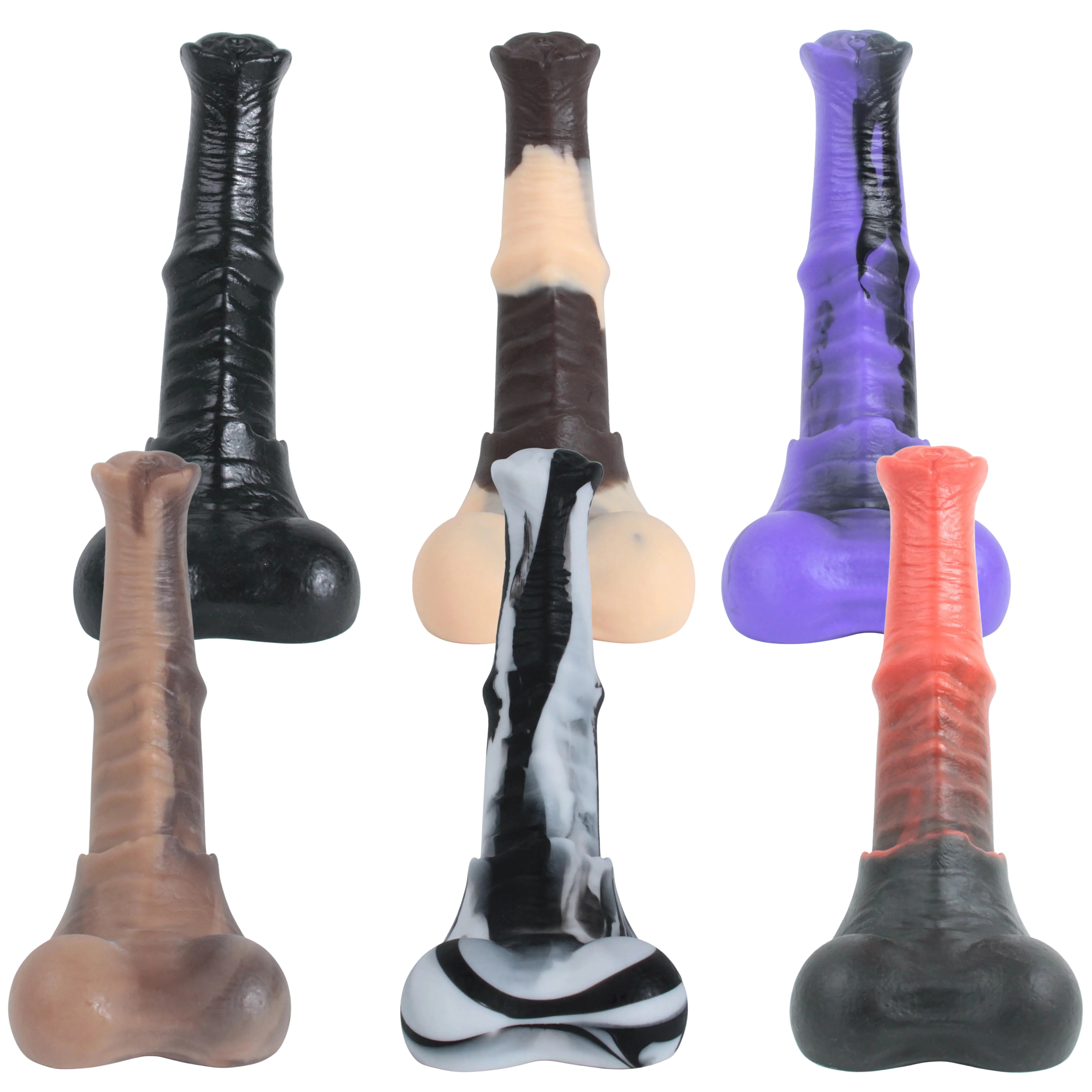 Comanche Warhorse Equine Dildo, Six Colours, Colour coordinating Dildos