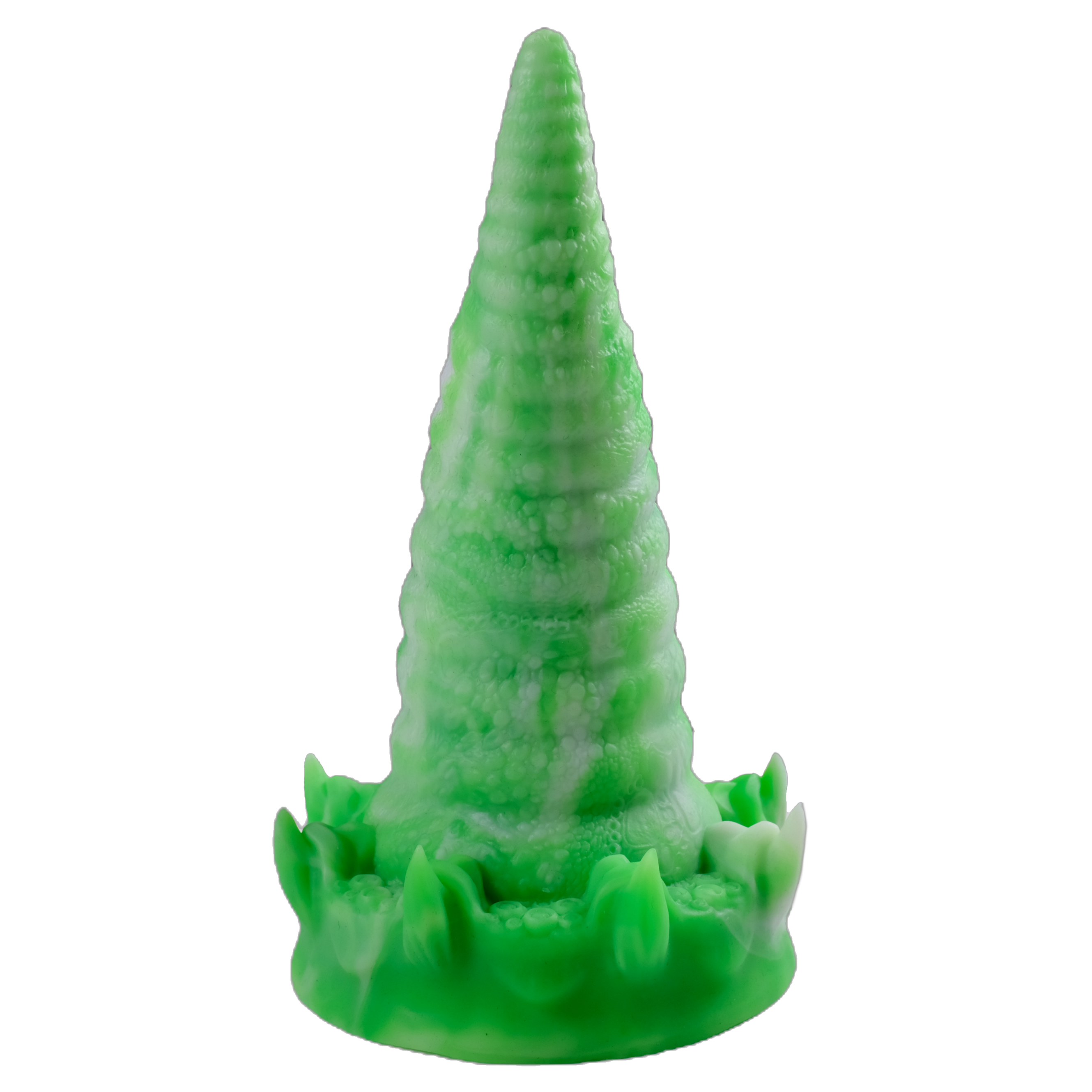 Cephalopod's Revenge, in Alba Mint (a white and light green fusion). Image shows whole product, with the suckers facing away from you.