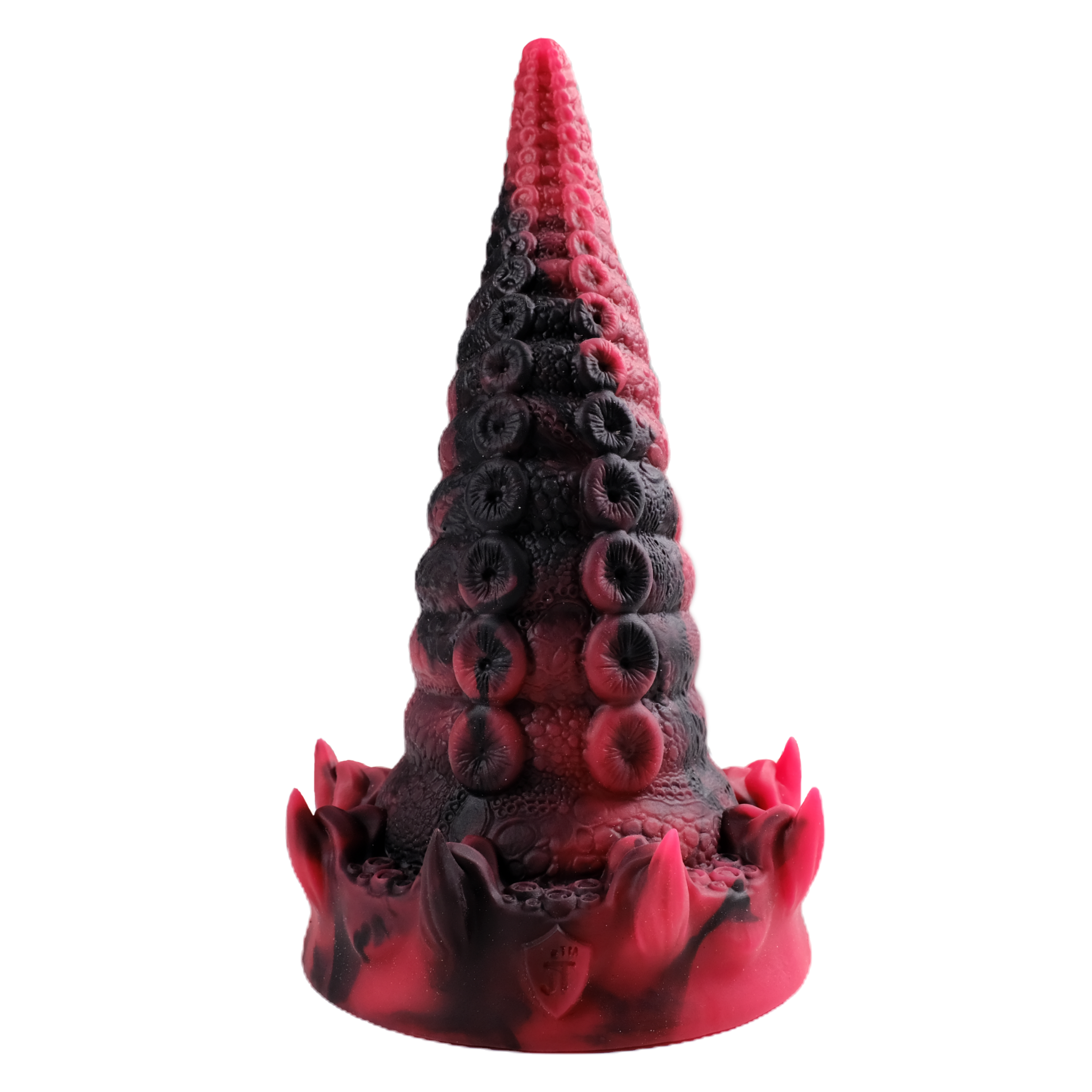 Cephalopod's Revenge, in Rage (a black and red fusion). Image shows whole product, with the suckers facing towards you.