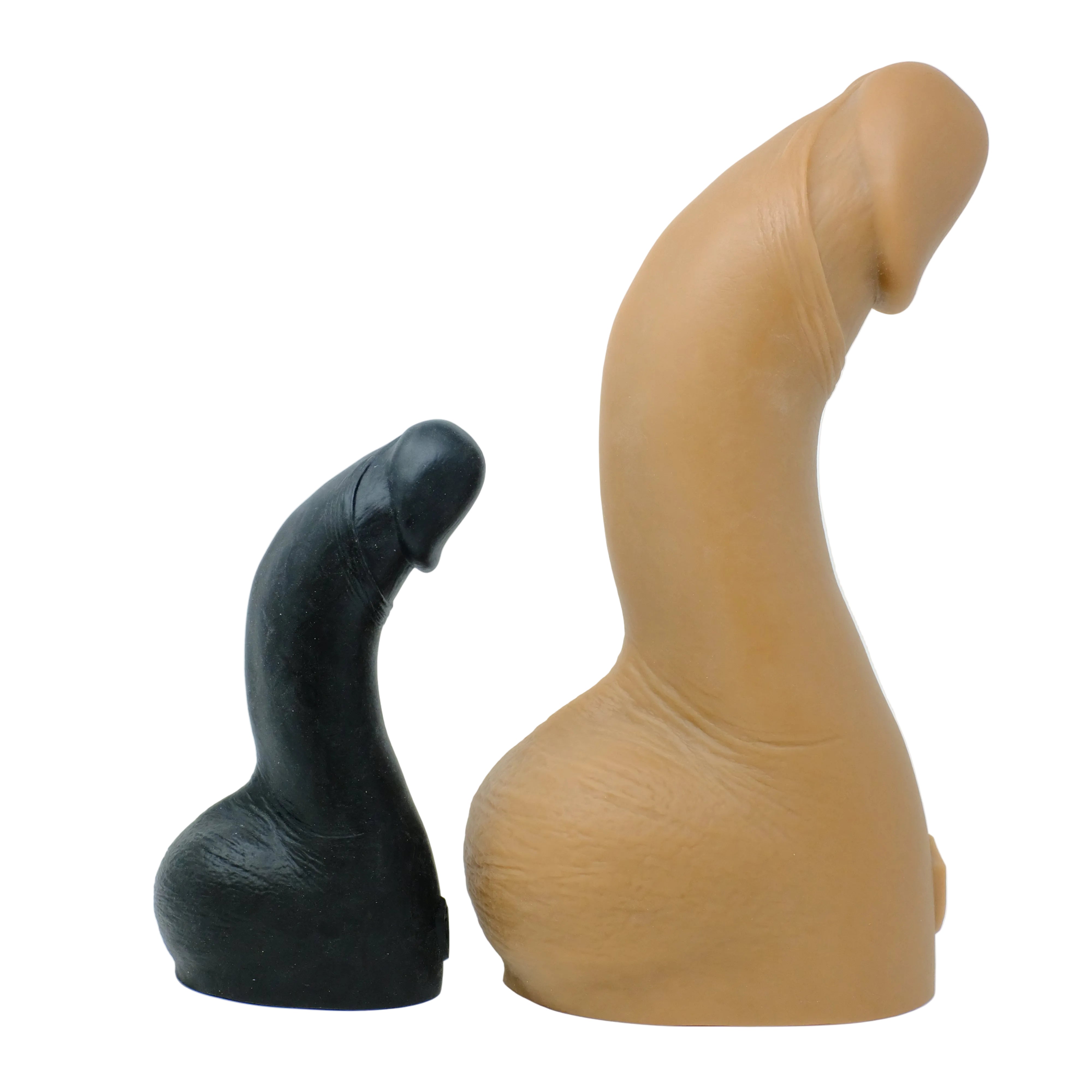 Size difference between Small (black) and Extra Large (honey bronze).