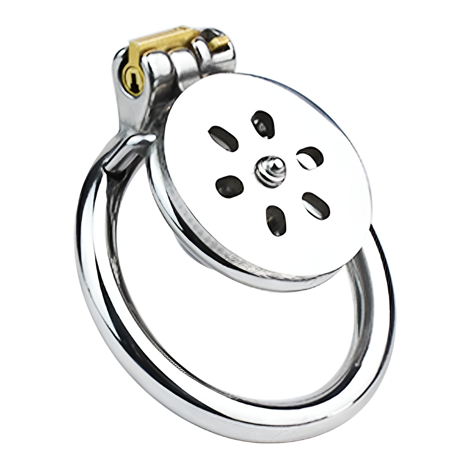 Faltrex Force - Flat profile metal chastity cage with ball