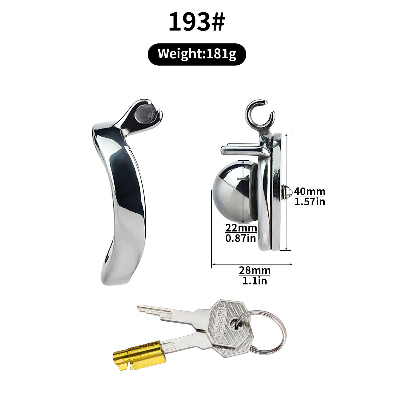 Faltrex Force - Flat profile metal chastity cage with ball