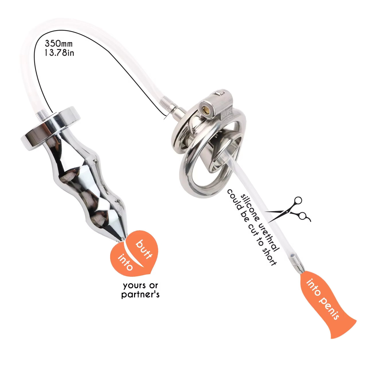 Faltrex Gorge Flat Profile Metal chastity cage - with attachments