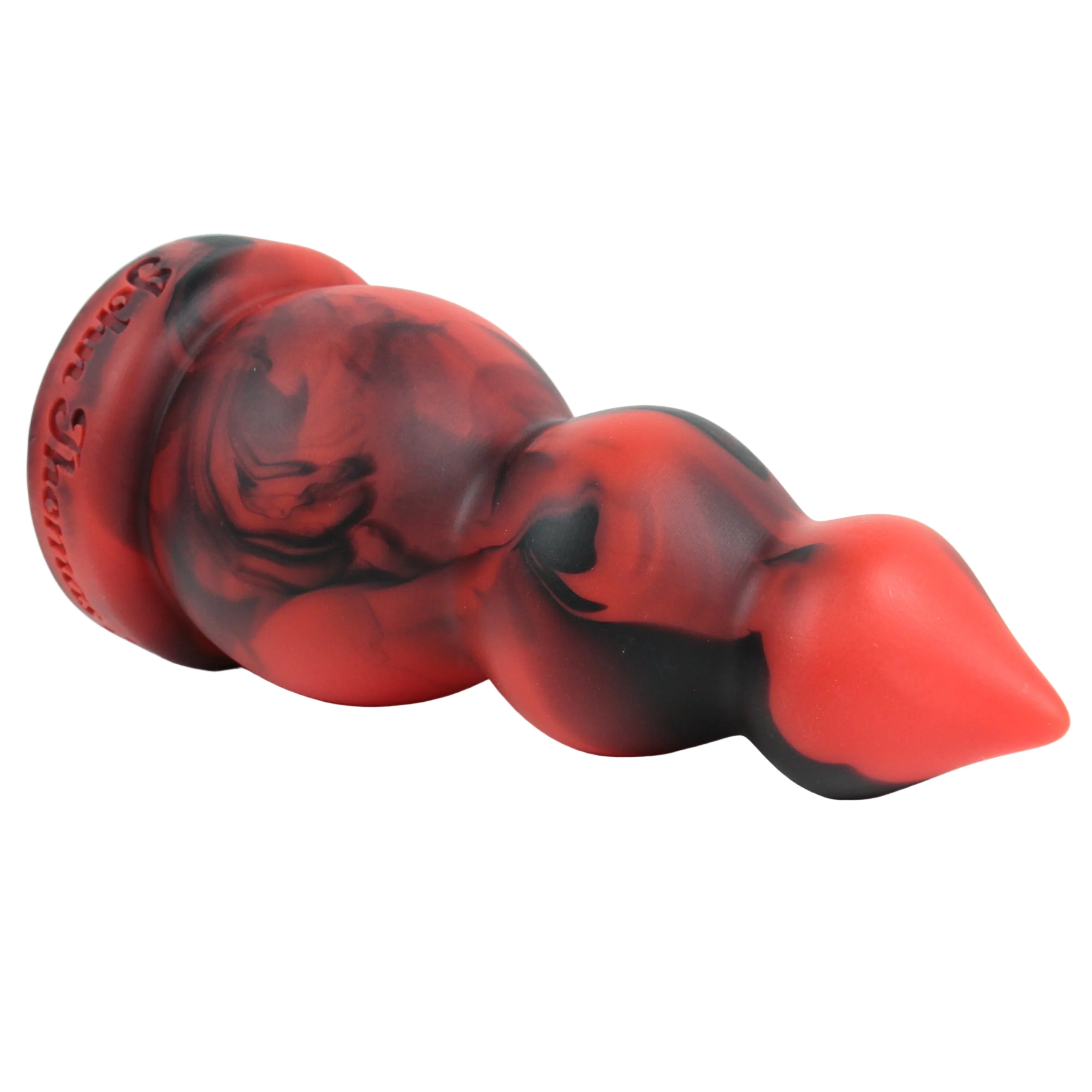 Bobbels - a three-tiered anal stretcher with a gradual increase in girth. Rage (Red and Black fusion).