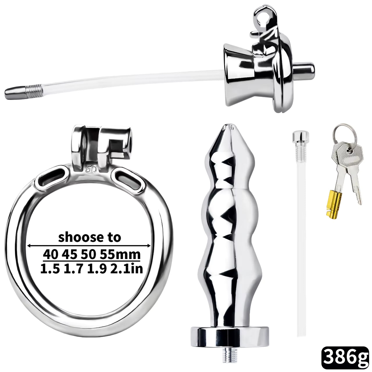 Faltrex Gorge Flat Profile Metal chastity cage - with attachments