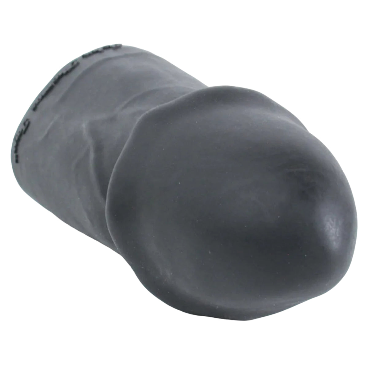 Master in Black. Close-up photo of the tip of the toy, which is smooth and mushroom-shaped. Your new toy will appear matte when it first arrives due to the non-stick power we use while your toy is in protective packaging. Wash your toy thoroughly before use to remove the powder, and it will become glossy.