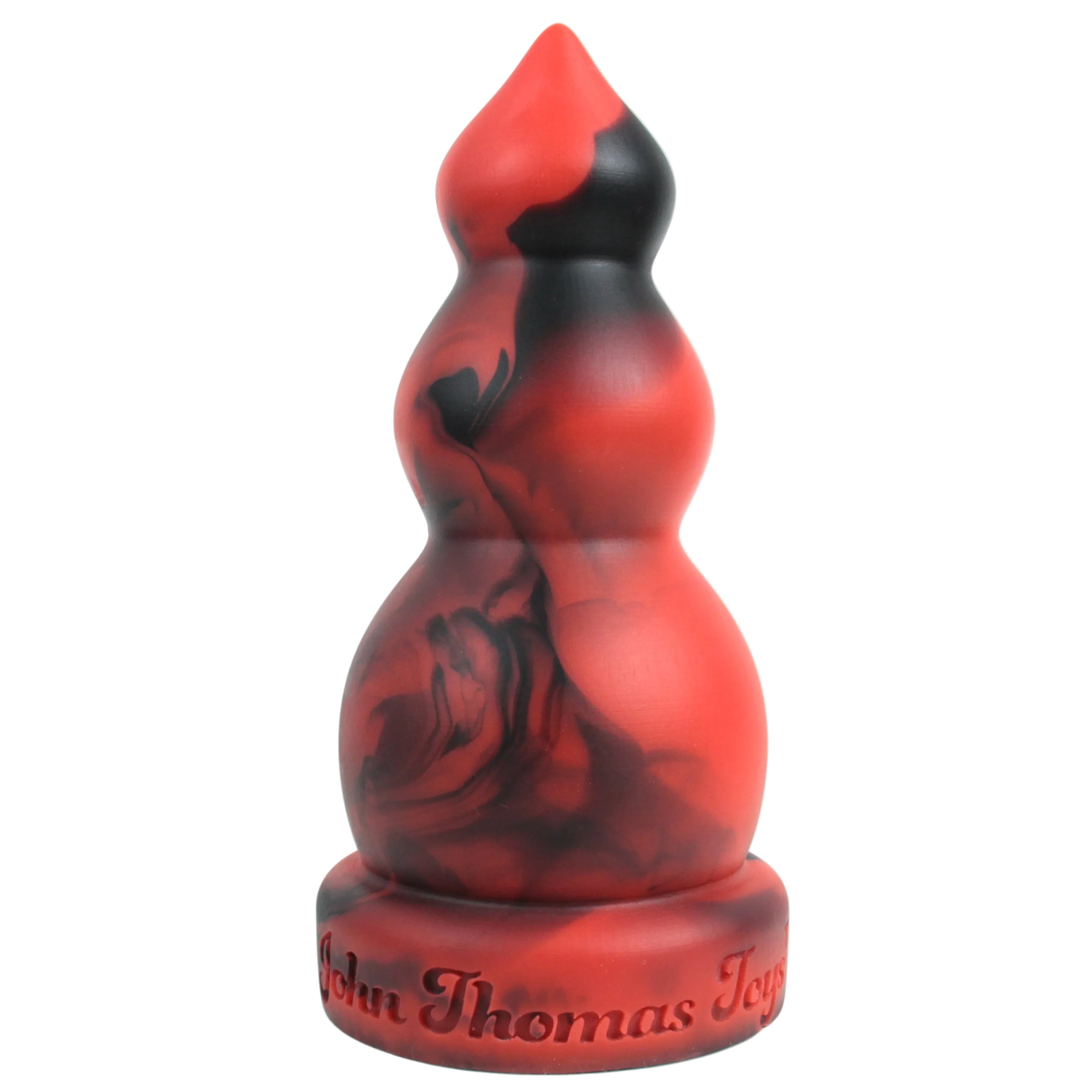Bobbels - a three-tiered anal stretcher with a gradual increase in girth. Rage (Red and Black fusion).