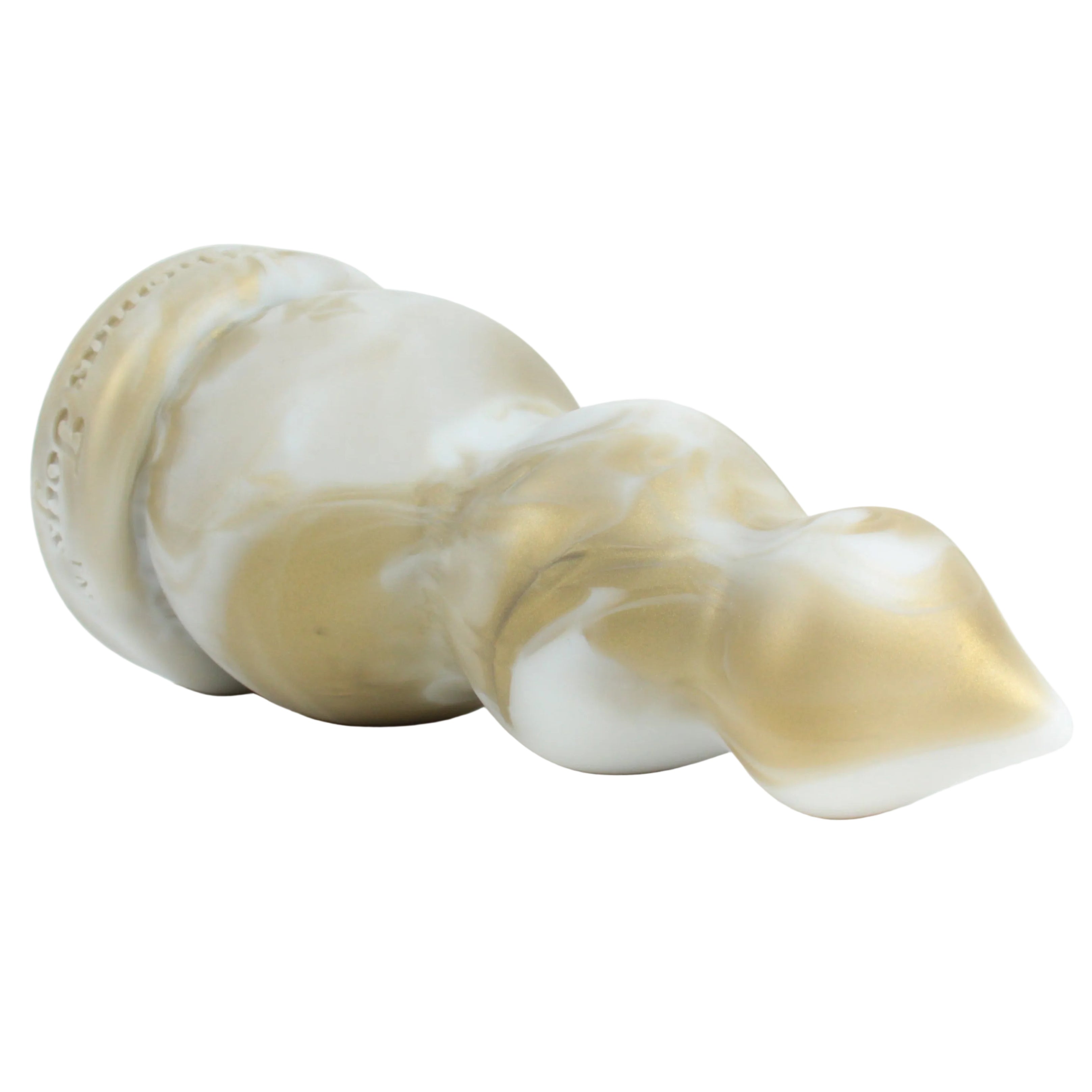 Bobbels - a three-tiered anal stretcher with a gradual increase in girth. Snow Queen (White and gold fusion). 