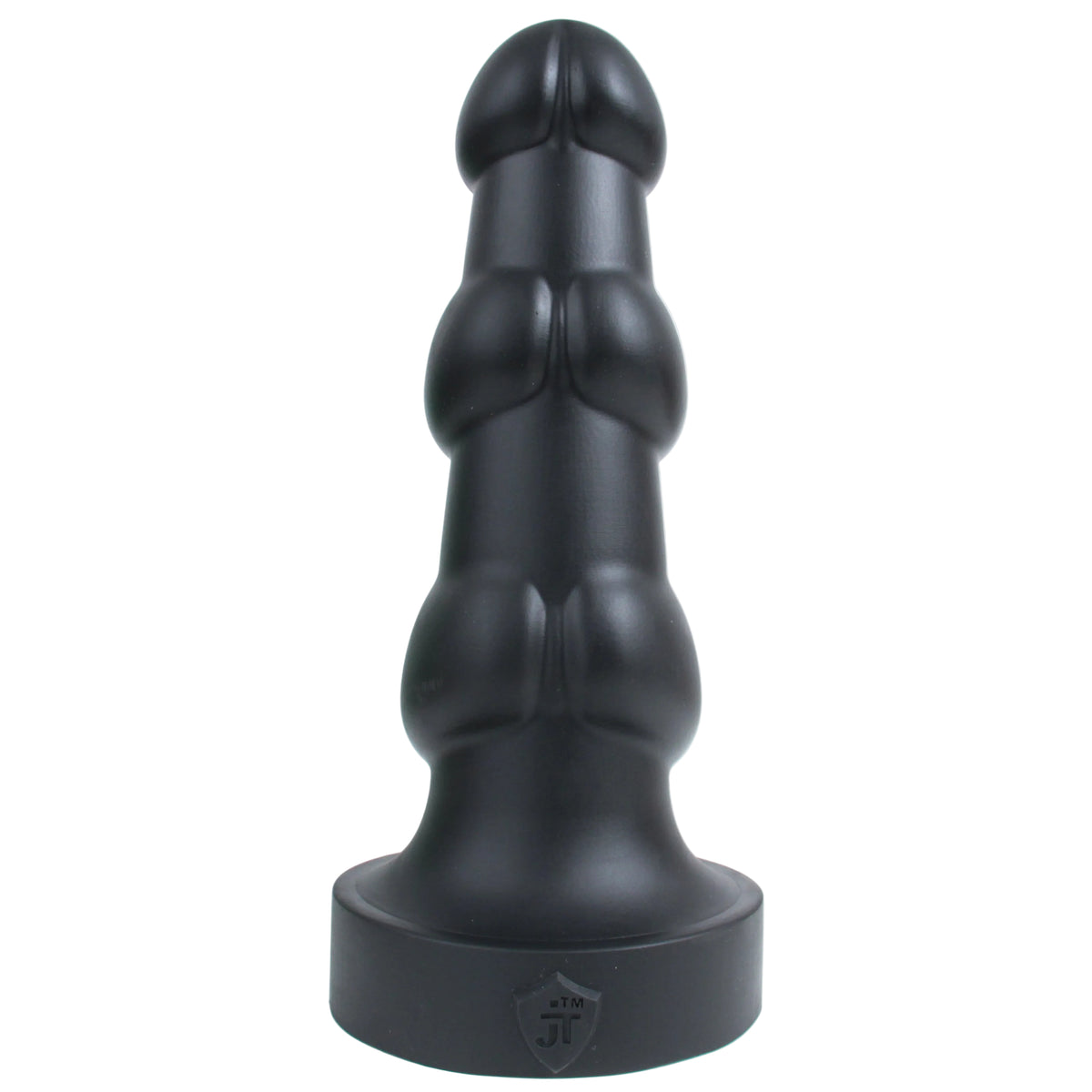 Thruple - Three penis heads stacked with a neck between each one. Girth increases steadily. Solid black colourway.