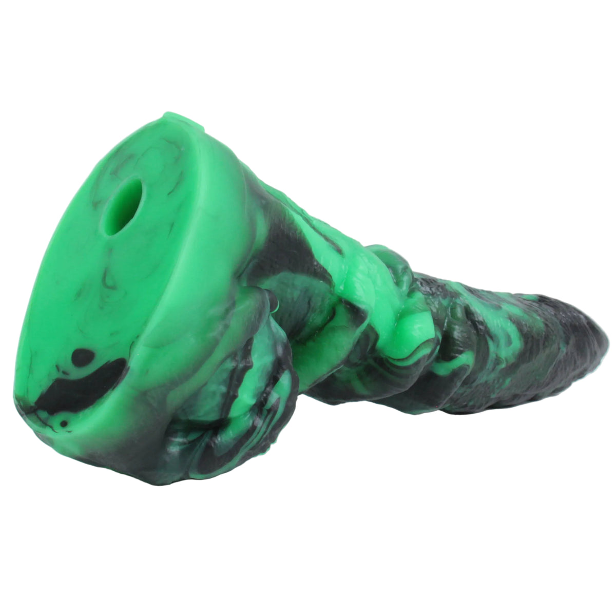 Black and green Omen's Vac-u-lock compatible hole at the base of the toy.
