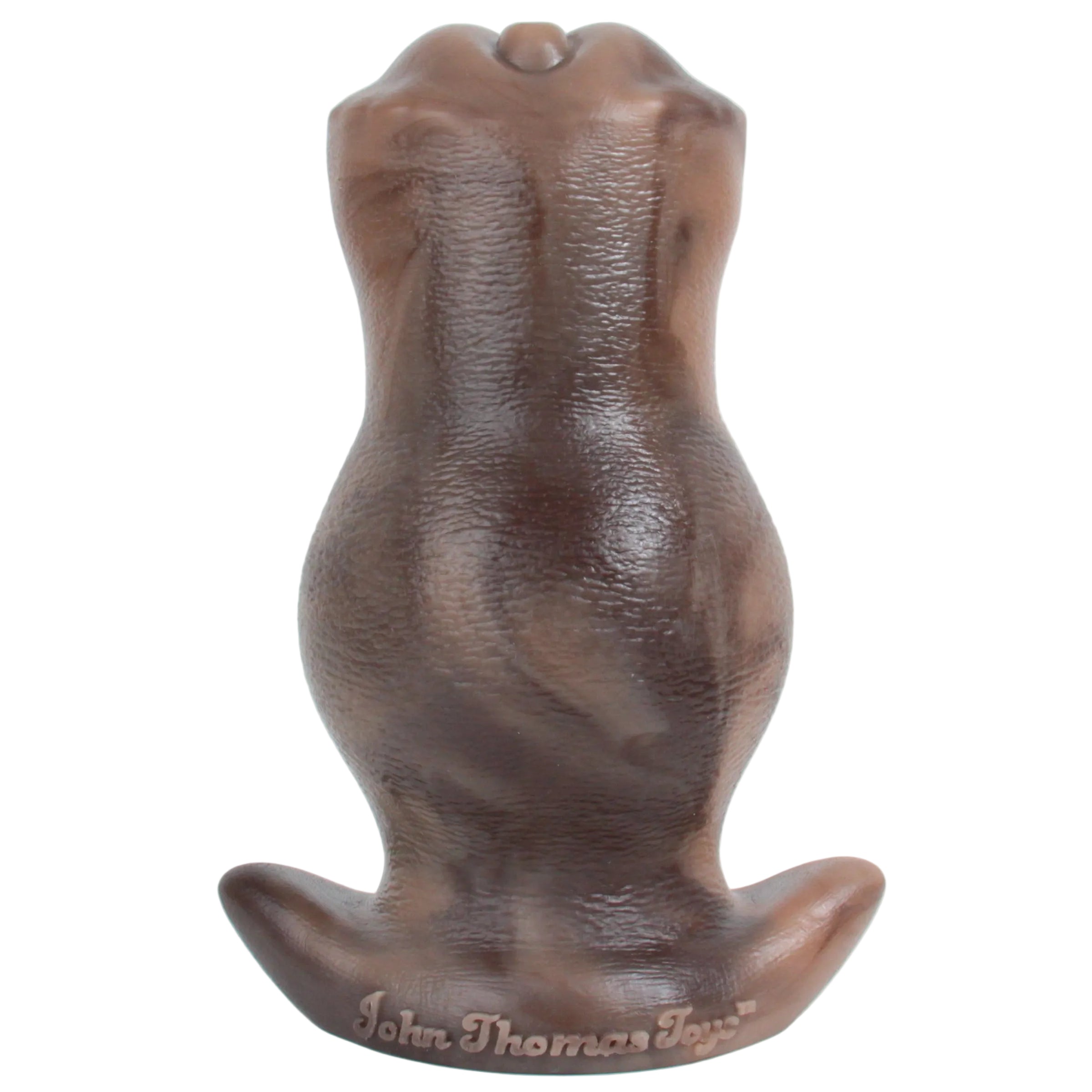 Photo of the Pony, showing the JTT brand name side. Flared head, knotted shaft and flared base. From this angle, you can see the textured head, too.